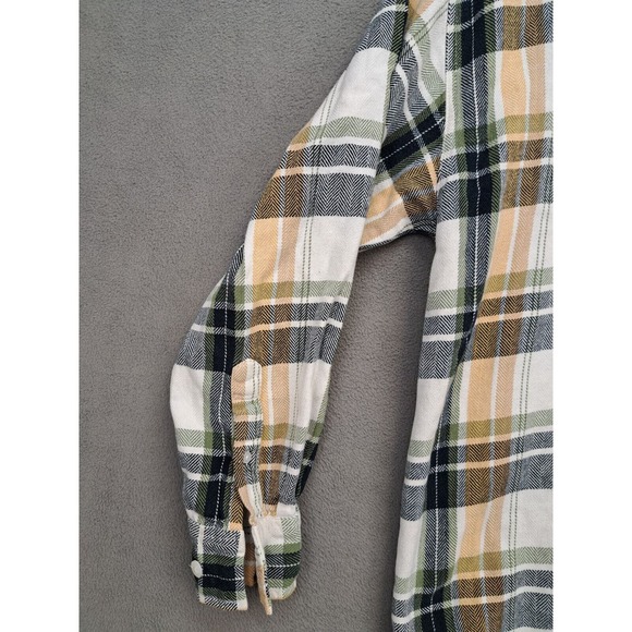 ALASKA 1959 WILDERNESS GEAR Mens Beige Plaid Flannel Sz M Button Down Shirt - Picture 5 of 7